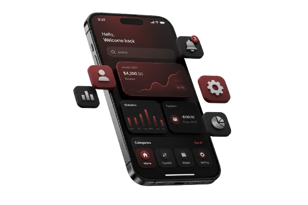 Mobile Application Development — 3D render