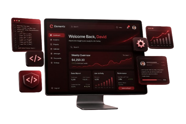 Web Application Development — 3D render